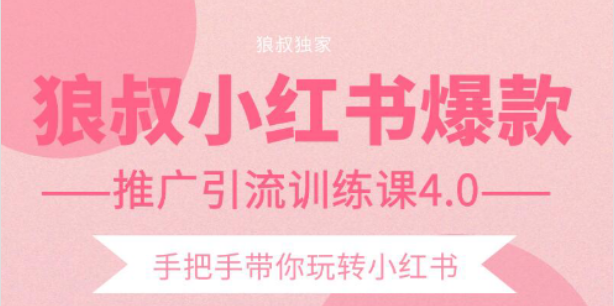 狼叔小红书爆款推广引流训练课4.0，手把手带你玩转小红书-猫哥网资源库
