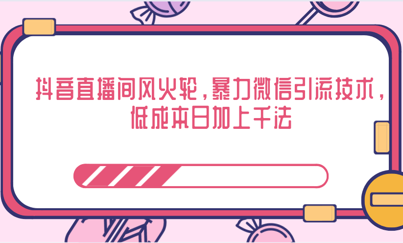 抖音直播间风火轮，暴力微信引流技术，低成本日加上千法-猫哥网资源库