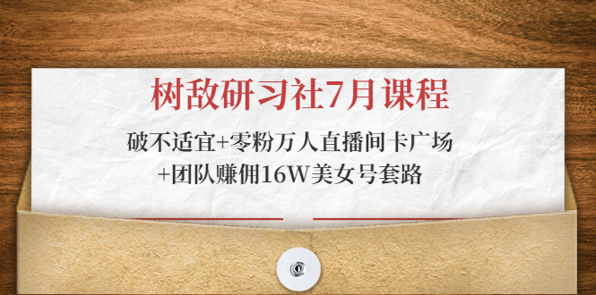 树敌研习社7月课程：破不适宜+零粉万人直播间卡广场+团队赚佣16W美女号套路-猫哥网资源库