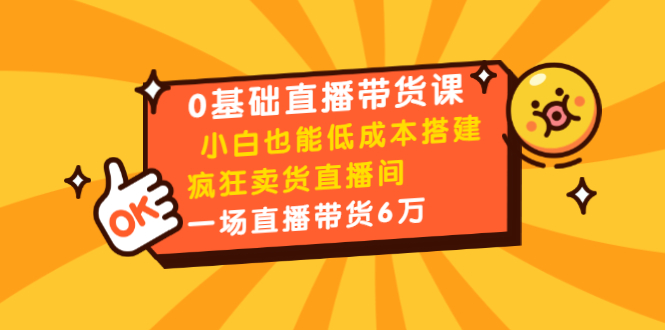 0基础直播带货课：小白也能低成本搭建疯狂卖货直播间：1场直播带货6万-猫哥网资源库