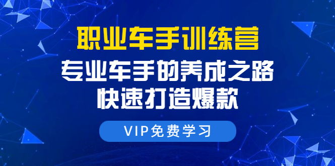 职业车手训练营：专业车手的养成之路，快速打造爆款（8节-无水印直播课）-猫哥网资源库