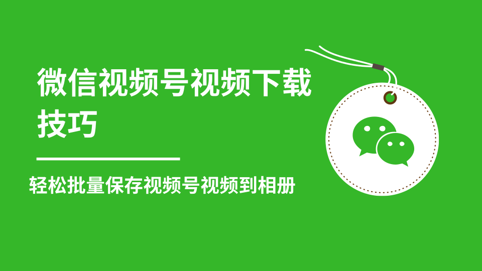 微信视频号视频下载技巧，轻松批量保存视频号等无水印视频到相册-猫哥网资源库