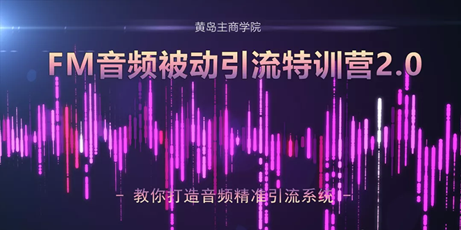 黄岛主·FM音频引流特训营2.0：独家引流模式，单账号50W+播放量，轻松变现-猫哥网资源库