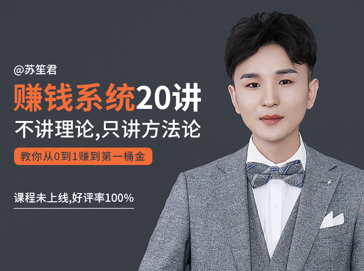 苏笙君的赚钱系统20课 教你从0到1赚到你的第一桶金（不讲理论，只讲方法论）-猫哥网资源库