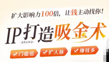 IP打造吸金术：0基础0资源，也能扩大影响力100倍，让钱主动找你！-猫哥网资源库