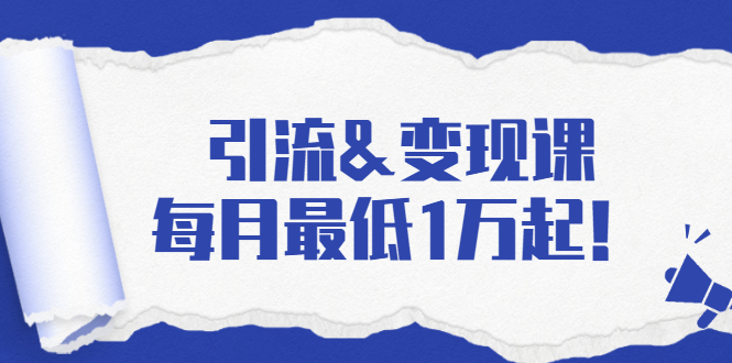 引流&变现课：分享一整套流量方法以及各个渠道收入，每月最低1万起！-猫哥网资源库