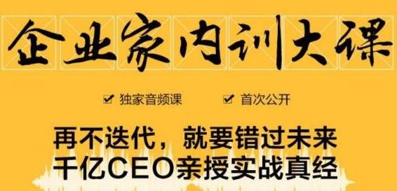企业家内训大课，未来企业必学经验，价值1299元-猫哥网资源库