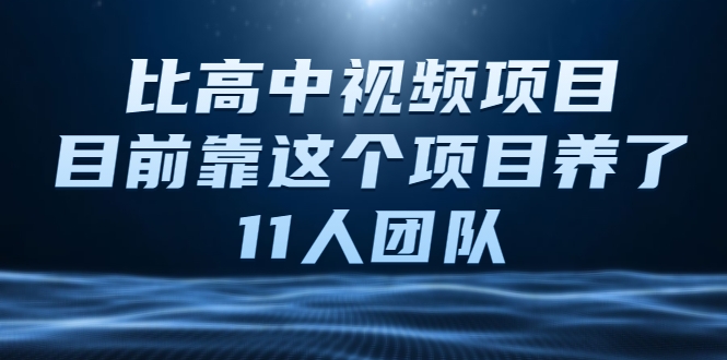 比高中视频项目，目前靠这个项目养了11人团队【视频课程】-猫哥网资源库