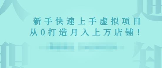 2022年虚拟项目实战指南，新手从0打造月入上万店铺-猫哥网资源库