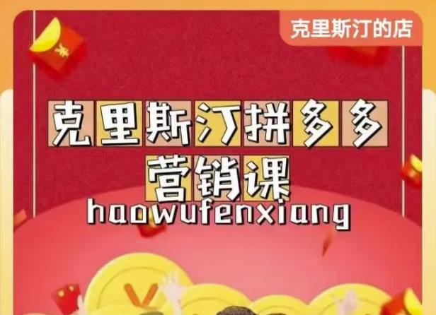 克里斯汀拼多多运营课，适合小白初涉平台，低成本入门-猫哥网资源库
