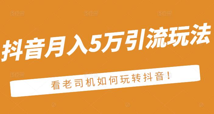 老古董·抖音月入5万引流玩法，看看老司机如何玩转抖音(附赠：抖音另类引流思路)-猫哥网资源库