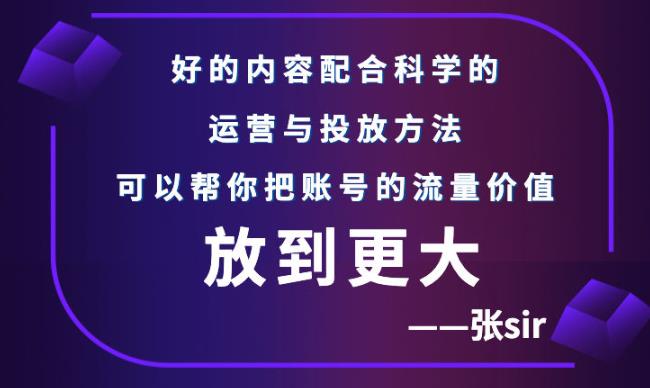 张sir账号流量增长课，告别海王流量，让你的流量更精准-猫哥网资源库