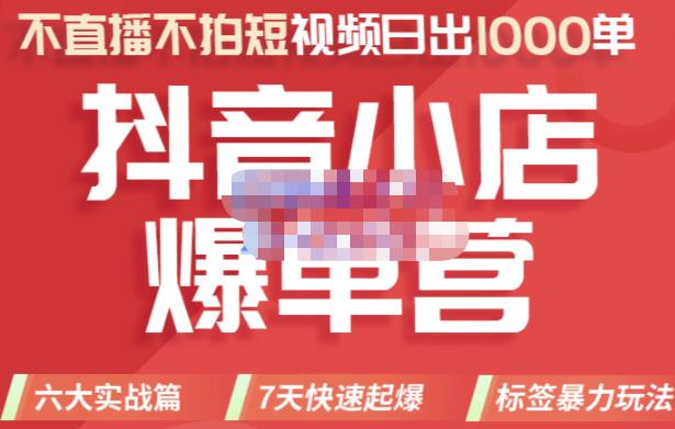 推易电商·2022年抖音小店爆单营，不直播、不拍短视频、日出1000单，暴力玩法-猫哥网资源库