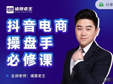 诸葛老王-抖音电商操盘手必修课：顶层设计，​起号破局，爆款运营，数据分析-猫哥网资源库