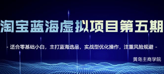 黄岛主淘宝虚拟无货源3.0+4.0+5.0，适合零基础小白，主打蓝海选品，实战型优化操作-猫哥网资源库