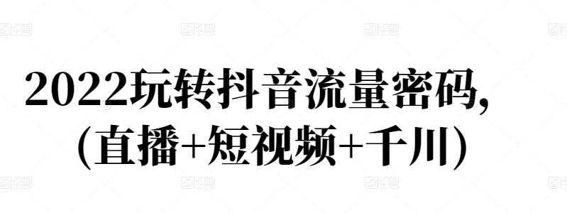 2022玩转抖音流量密码，(直播+短视频+千川)-猫哥网资源库