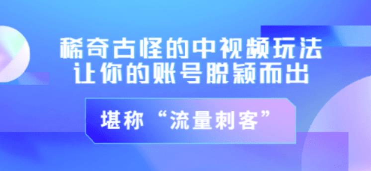 不讲李·稀奇古怪的冷门中视频冷门玩法，让你的账号脱颖而出，成为流量刺客！（图文+视频）-猫哥网资源库