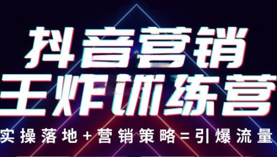 抖音营销王炸训练营，实操落地+营销策略=引爆流量（价值8960元）-猫哥网资源库