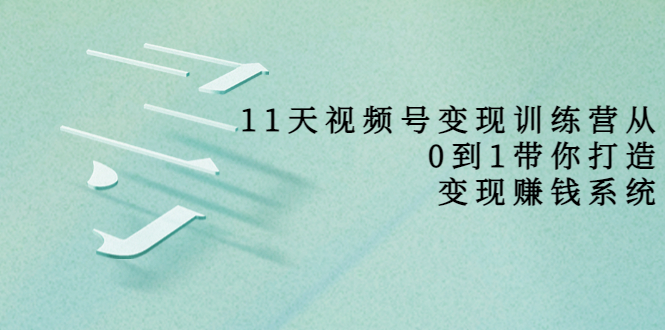 11天视频号变现训练营，从0到1打造变现赚钱系统（价值398元）-猫哥网资源库