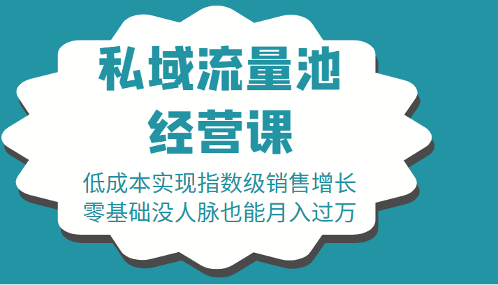 16堂私域流量池经营课：低成本实现指数级销售增长，零基础没人脉也能月入过万-猫哥网资源库