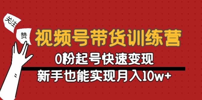 视频号带货训练营：0粉起号快速变现，新手也能实现月入10w+-猫哥网资源库