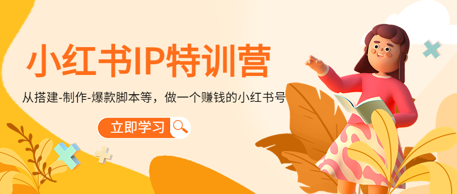 小红书IP特训营：从搭建-制作-爆款脚本等等，做一个赚钱的小红书号-猫哥网资源库