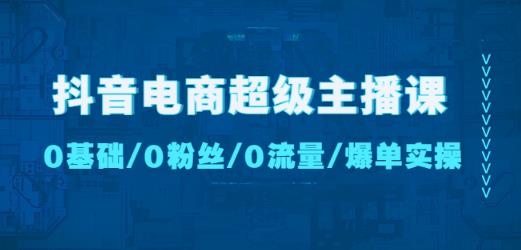 抖音电商超级主播课：0基础、0粉丝、0流量、爆单实操！-猫哥网资源库
