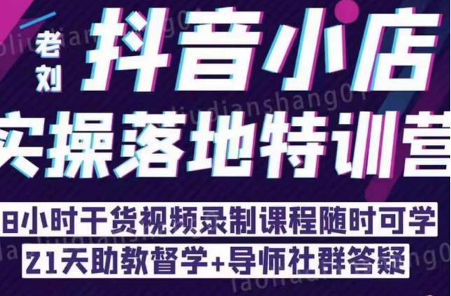 抖音小店实操落地特训营：抖音小店无货源精细化运营，抖店商品卡流量（22节）-猫哥网资源库