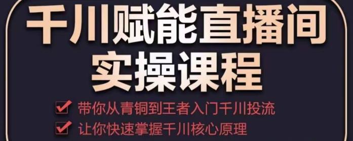 千川赋能直播间实操课程，带你从青铜到王者的入门千川投流，让你快速掌握千川核心原理-猫哥网资源库