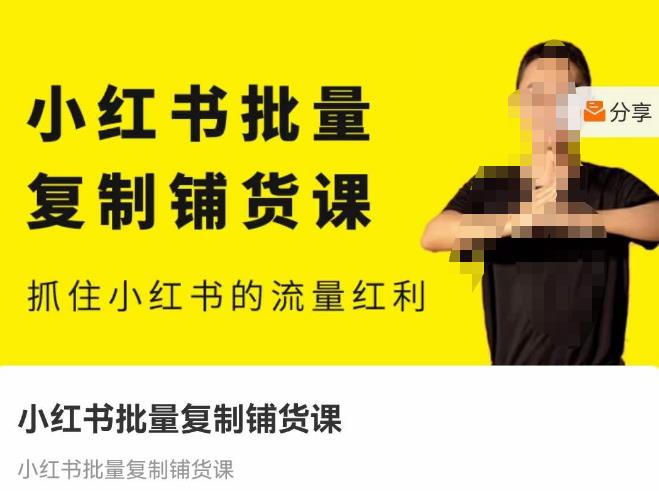张宾·小红书批量复制铺货课，抓住小红书的流量红利 （更新2023年2月）-猫哥网资源库