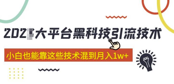 大平台黑科技引流技术，小白也能靠这些技术混到月入1w+(2022年的课程）-猫哥网资源库
