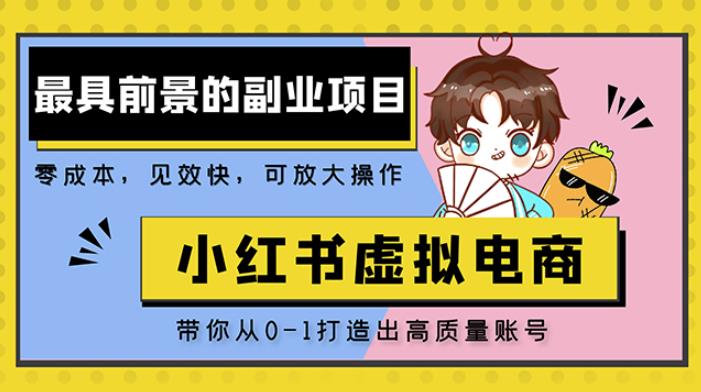 小红书蓝海大市场虚拟电商项目，手把手带你打造出日赚2000+高质量红薯账号-猫哥网资源库