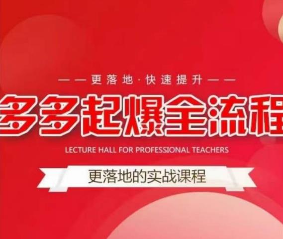 互力-多多新品打爆全流程，拼多多14天拉搜索自然流量，更落地·快速提升-猫哥网资源库