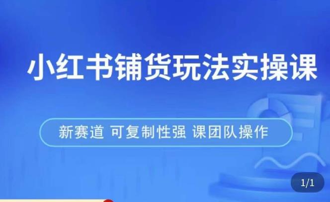 小红书铺货玩法实操课，流量大，竞争小，非常好做，新赛道，可复制性强，可团队操作-猫哥网资源库