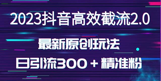 日引300＋创业粉，独家抖音高效截流2.0玩法（价值1280）-猫哥网资源库