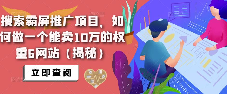 搜索霸屏推广项目，如何做一个能卖10万的权重6网站（揭秘）-猫哥网资源库