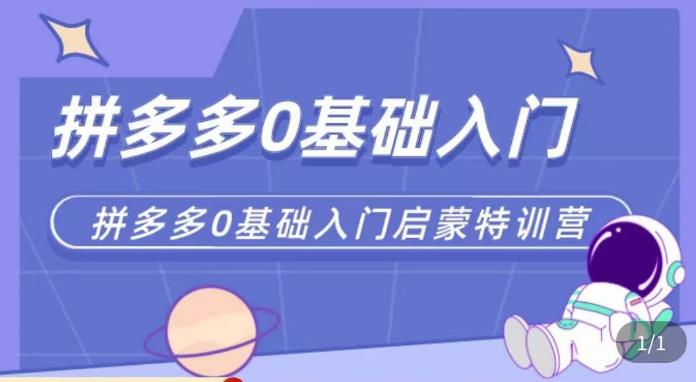 六一电商·拼多多运营0-1实操特训营，拼多多从基础到进阶的可实操玩法-猫哥网资源库