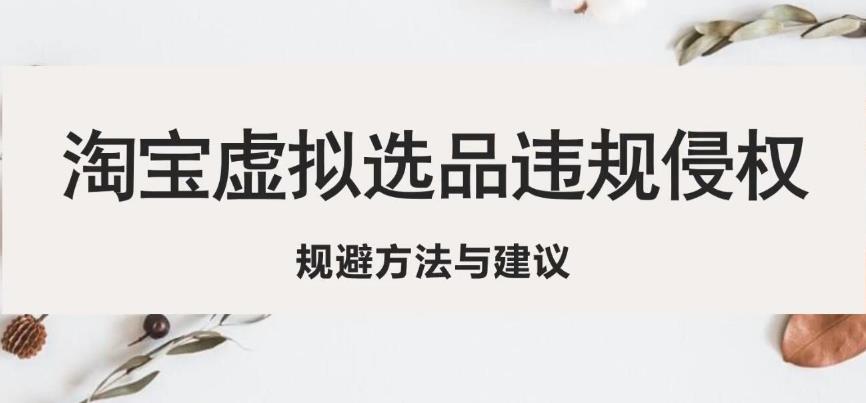 淘宝虚拟违规侵权规避方法与建议，6个部分详细讲解，做虚拟资源必看-猫哥网资源库
