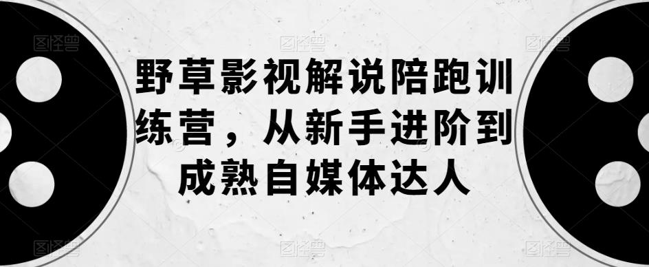 野草影视解说陪跑训练营，从新手进阶到成熟自媒体达人-猫哥网资源库