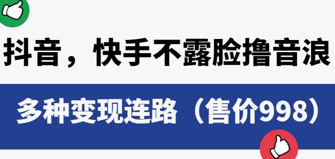 抖音快手不露脸撸音浪项目，多种变现连路（售价998）-猫哥网资源库