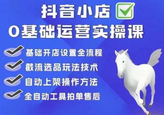 白马电商·0基础抖店运营实操课，基础开店设置全流程，截流选品玩法技术-猫哥网资源库