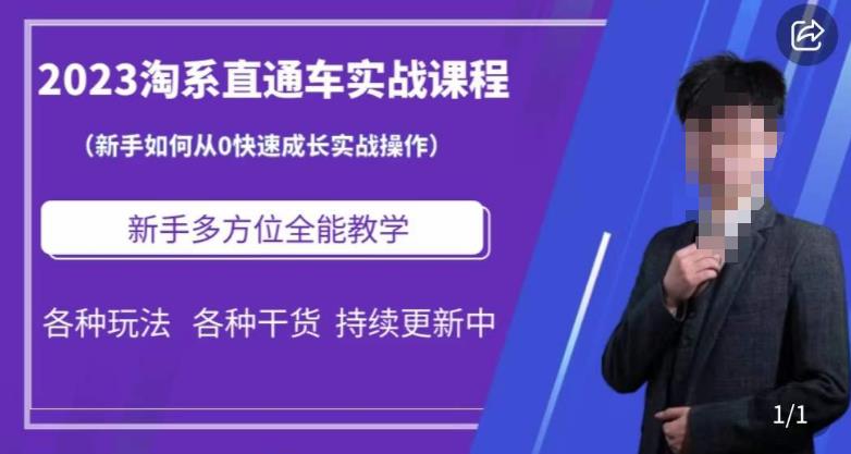 2023淘系直通车保姆式运营讲解，新手如何从0快速成长实战操作，新手多方位全能教学-猫哥网资源库
