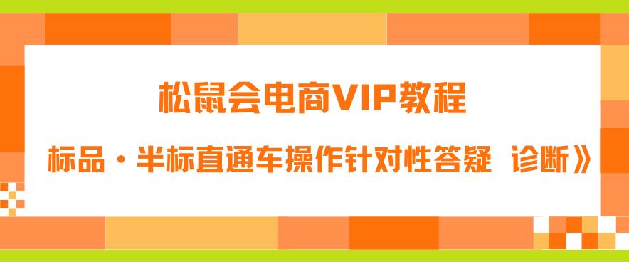 松鼠会电商VIP教程：松鼠《付费推广标品·半标直通车操作针对性答疑&诊断》-猫哥网资源库