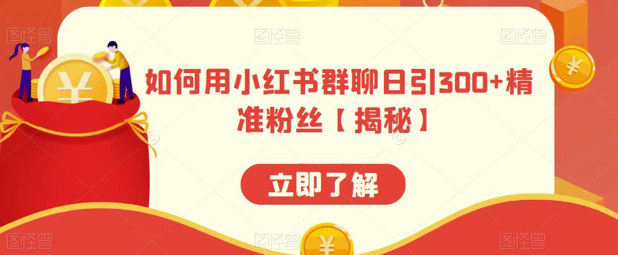 如何用小红书群聊日引300+精准粉丝【揭秘】-猫哥网资源库