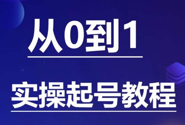 石野·小白起号实操教程，​掌握各种起号的玩法技术，了解流量的核心-猫哥网资源库
