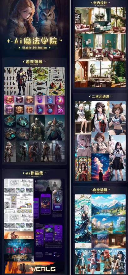 Ai魔法绘画 Stable Diffusion专业课高效辅助Ui/运营作品集0到精通系统课-猫哥网资源库
