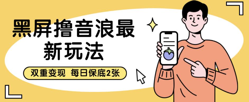 黑屏撸音浪最新玩法，双重变现，每日保底2张【揭秘】-猫哥网资源库