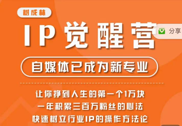 树成林·IP觉醒营，快速树立行业IP的操作方法论，让你赚到人生的第一个1万块（更新）-猫哥网资源库