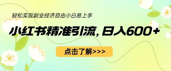 小红书精准引流，小白日入600+，轻松实现副业经济自由（教程+1153G资源）-猫哥网资源库