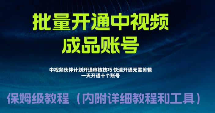 外面收费1980的暴力开通中视频计划教程，内附详细的快速通过中视频伙伴计划的办法-猫哥网资源库